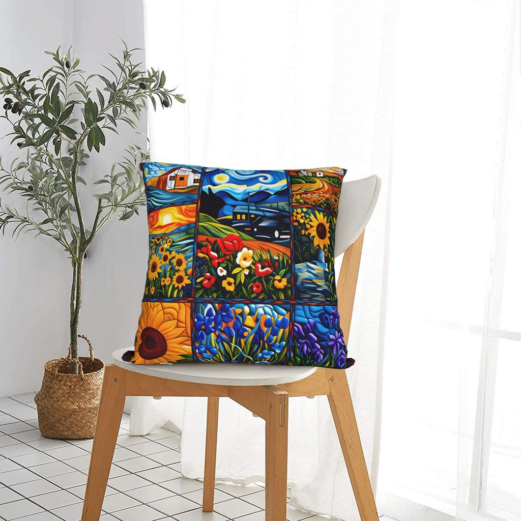 Van Gogh (2) Pillow Cover  Vintage Pillow Case For Chair Sofa Home Decor Soft Pillowcases Gift Idea