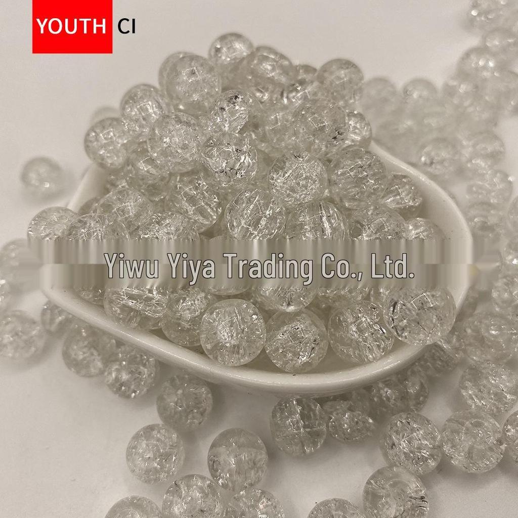 Koraliki z kryształowego szkła z glazurą crackle ice do samodzielnego tworzenia bransoletek i projektów przekładek