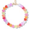 Cute Heart Shaped Resin Pendant Necklace Vibrant Colors Lightweight Comfort Adjustable Chain Accessory For Daily Wear