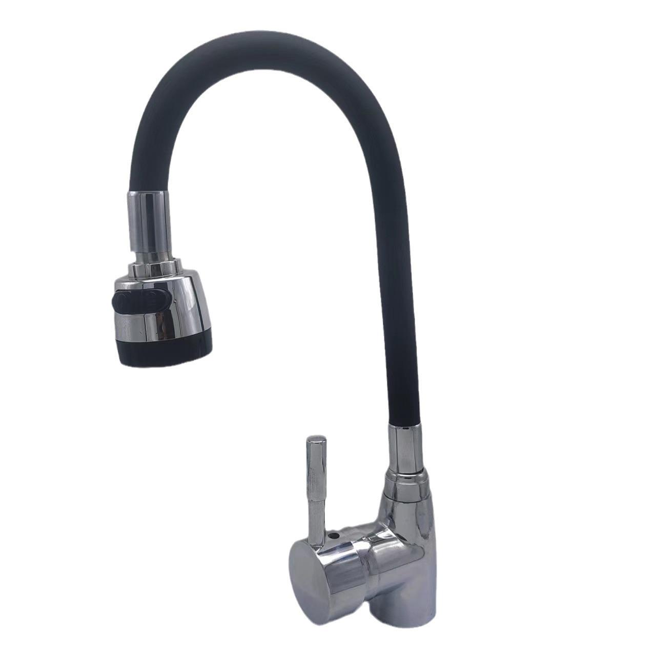 

Полированный хромированный черный смеситель для кухонной раковины с одной ручкой, вращающийся на 360 градусов смеситель для холодной и горячей воды Torneira, монтируемый на палубе чёрный