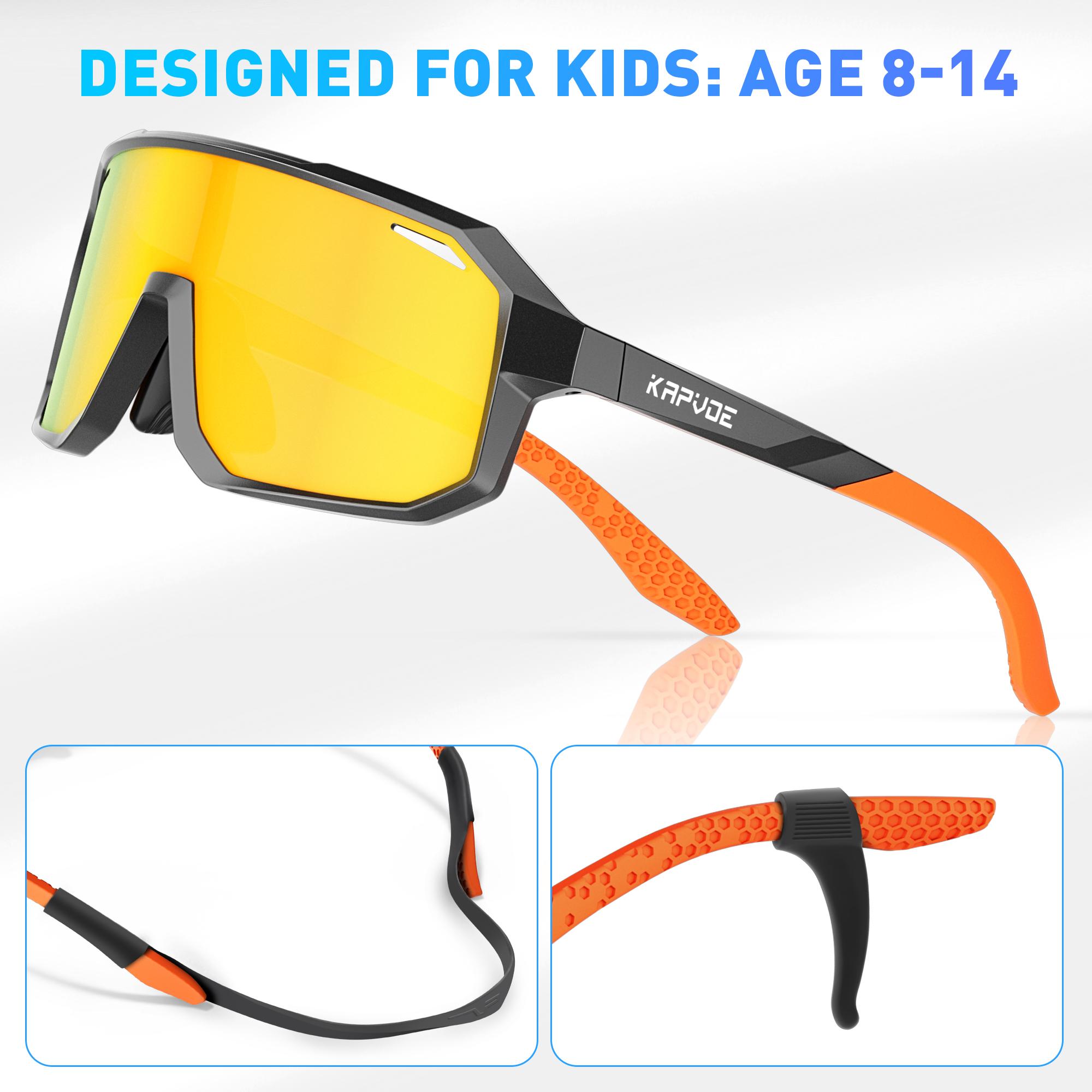 

KAPVOE Fashion Child Cycling Sunglasses Kids Sports Roller Skating UV400 Goggles Teenagers Outdoor Bike Bicycle Cycling Glasses