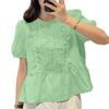ZANZEA Dame Casual Rund Hals Løs Sommer Kort Erm Bluse