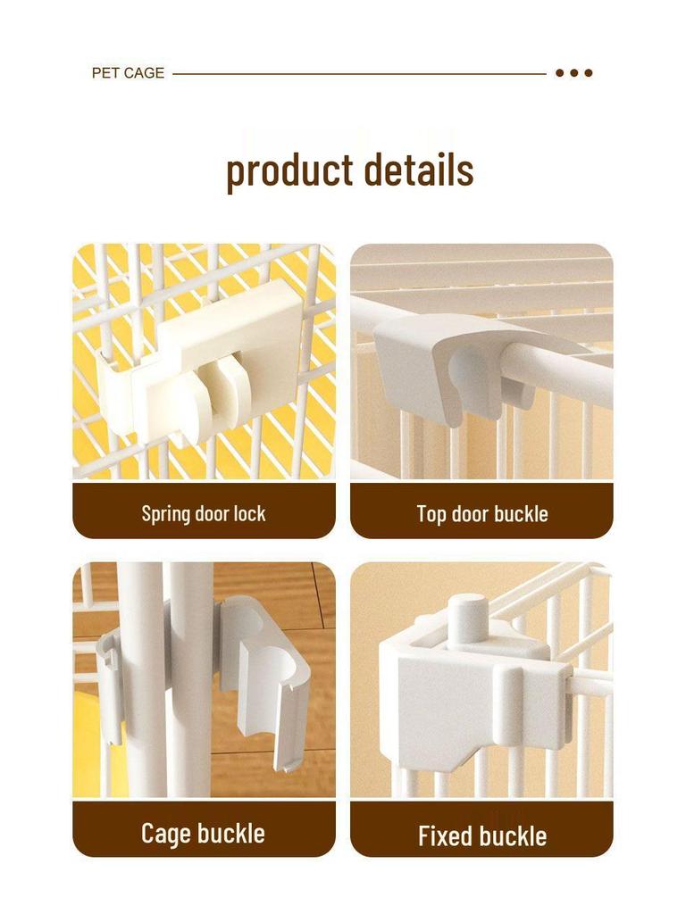 Reinforced Three-Layer Indoor Pet Cage with Toilet for Small Dogs