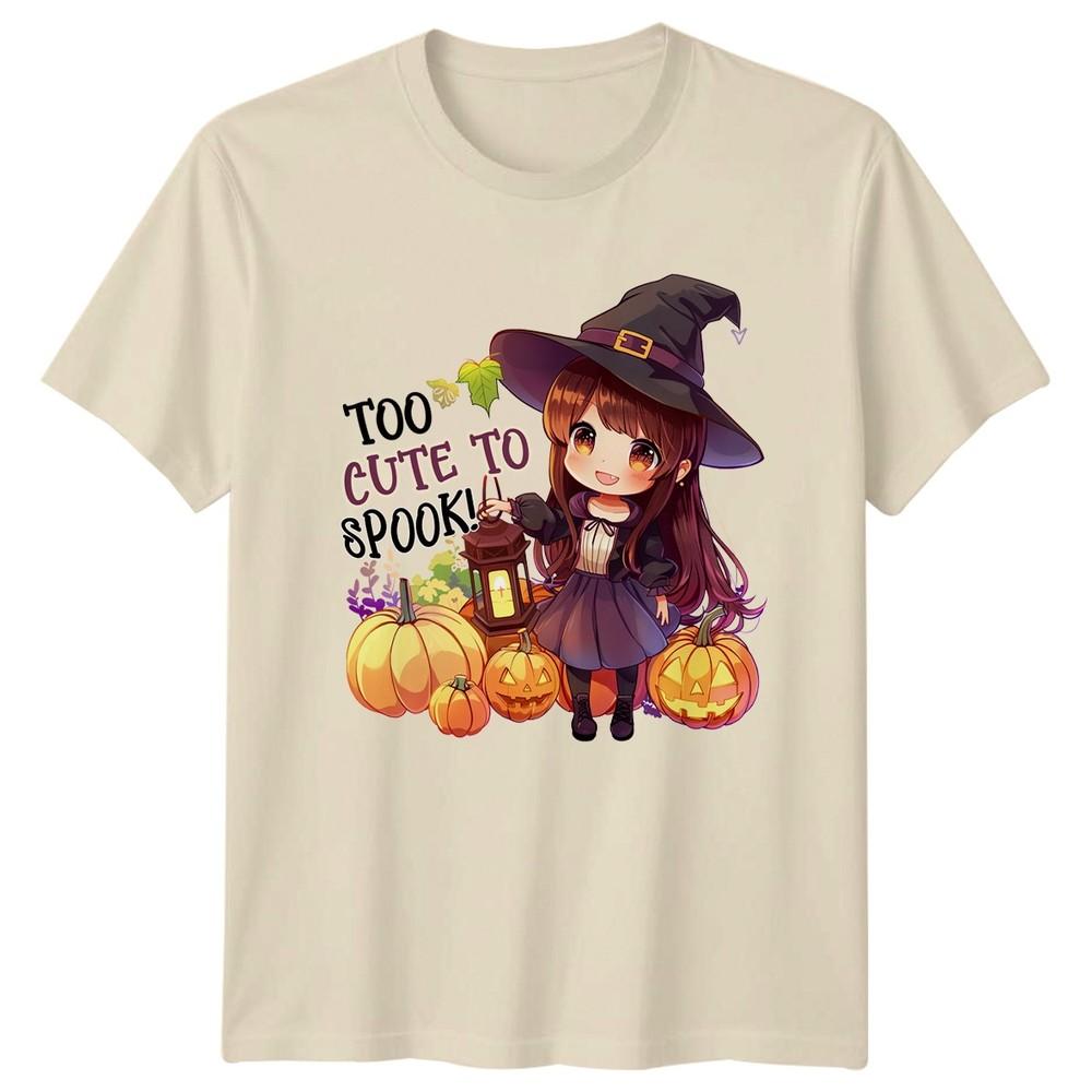 Too Cute To Spook Unisexs TShirt Kawaii Witch Halloween Gift For Her