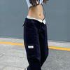 Women Cargo Pants Straight Low Waist Baggy Pants Wide Leg Multi Pockets Work Trousers Comfy Streetwear Female Trousers