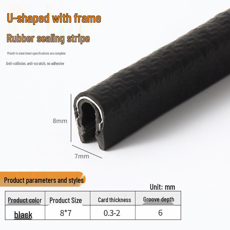

U-Shaped Rubber Edging Strip for Mechanical Sheet Metal and Cable Tray Protection