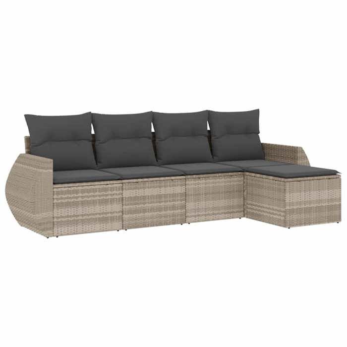 VidaXL Garden Lounge Set with Cushions 5 Pcs, Patio Sofas, Patio Furniture Set, Outdoor Furniture, Grey 3253629