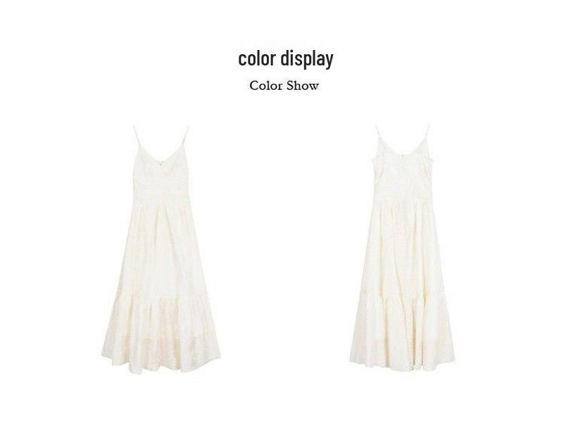 Off-White Spaghetti Strap A-Line Dress - Slim Fit, Summer 2026 Collection