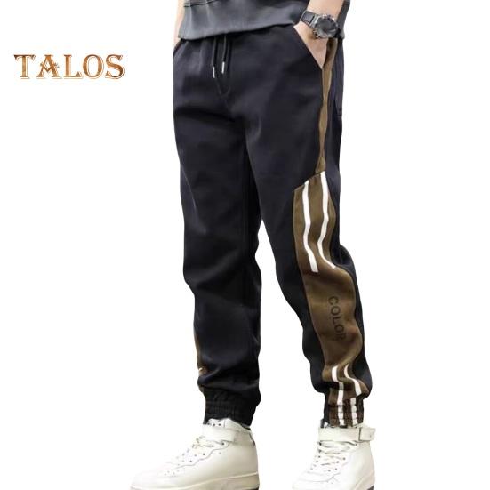 Frühling Herbst Herren Cargohose Locker Kordelzug Elastische Taille Taschen Knöchelband Kontrastfarbe Patchwork Sporthose Haremshose Alltagskleidung