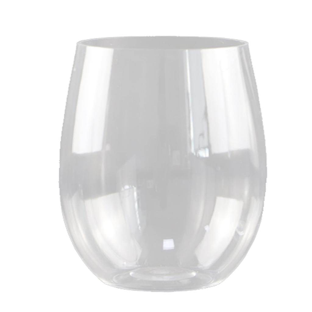 Stemless Plastic Wine Glasses Dishwasher-Safe BPA Free for Indoor & Outdoor