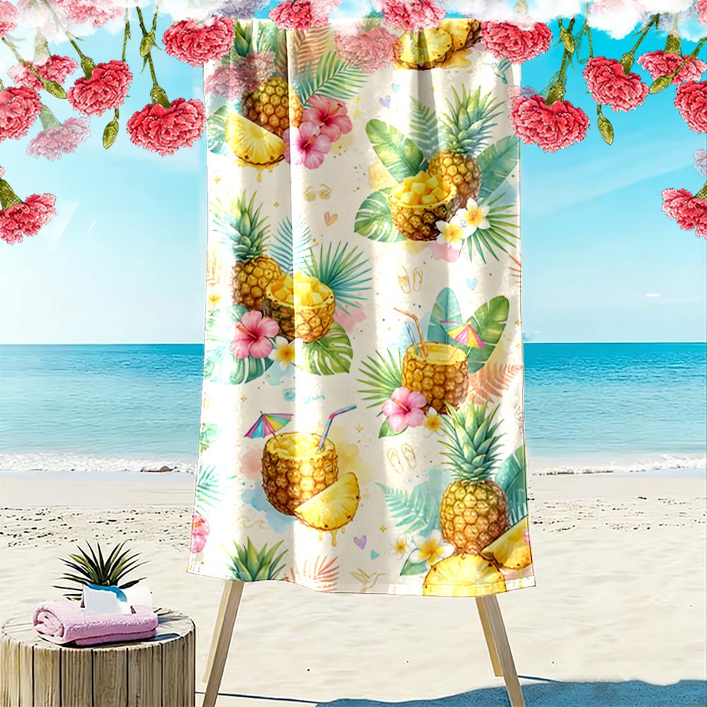 Pineapple Tropical Print Beach Towel Beach towel quick-drying for travel outdoor sports jogging beach and swimming