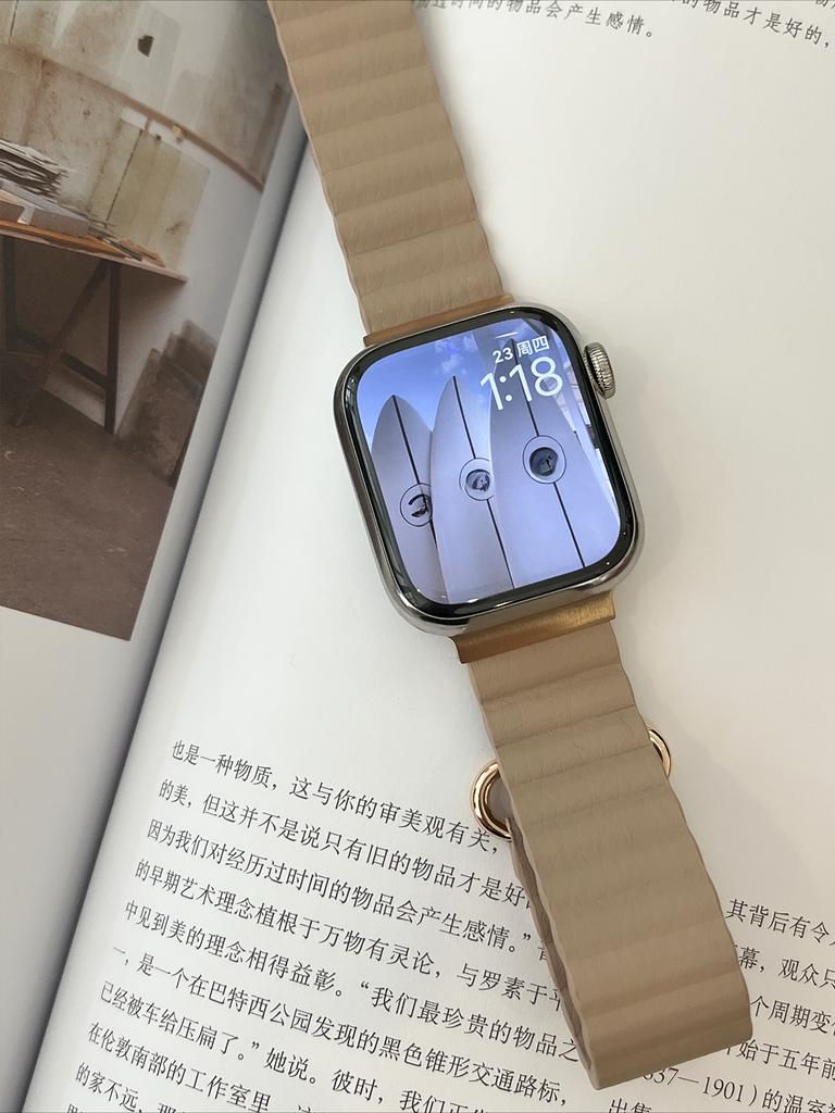 Magnetic Leather Band For Apple Watch 44 45 49mm 40 41mm 42 38mm 46mmMetal Stainless Steel Strap For iwatch 8 7 SE 6 5 4 3 2 S10