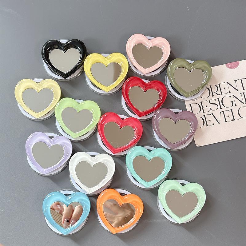 Simple Wind Love Mirror Lazy Ring Portable Mobile Phone Magnetic Suction Airbag Bracket Retractable Desktop Watching Drama
