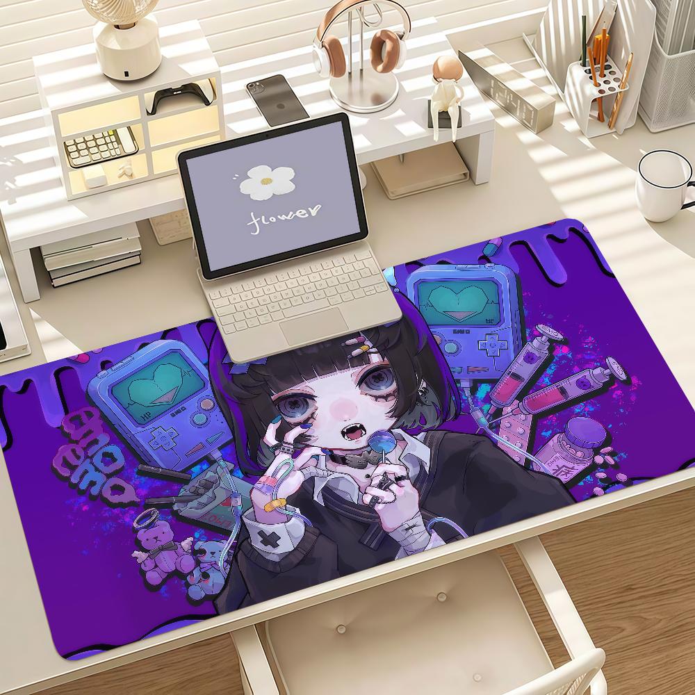 Jirai Kei Cute Anime Girl Large Gaming Mouse Pad AntiSlip Rubber Desk Mat Keyboard Pad Laptop Computer Gaming Desktop Decor