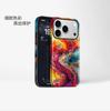 European and American Abstract Art Oil Painting Smudged Gilt Thread Apple 14 Magnetic Mobile Phone Case Film Two-in-one iPhone17