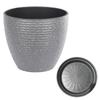 COZENTA Plastic Planter with Drainage Suitable for Houseplants and Vegetables 27cm Outer Holes, (Gray, Round, Diameter)