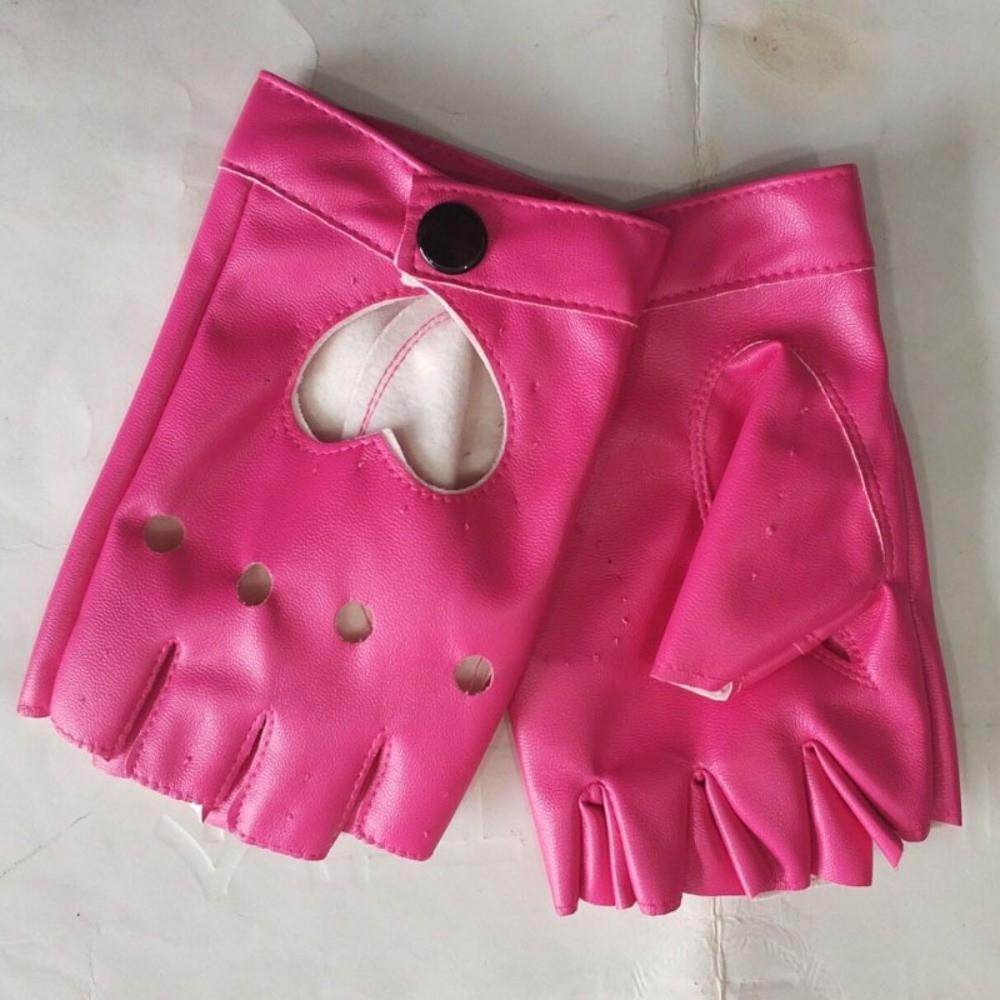 Punk Women Leather Gloves Harajuku Half Finger Mittens Sweet Cool Y2k Leather Gloves  Motorcyclist