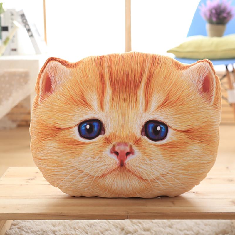 Scottish Fold Cat Plush Pillow Stuffed Soft Cartoon Animal Seat Cushion Back Support Plushie Sofa Chair Indoor Decor Gift