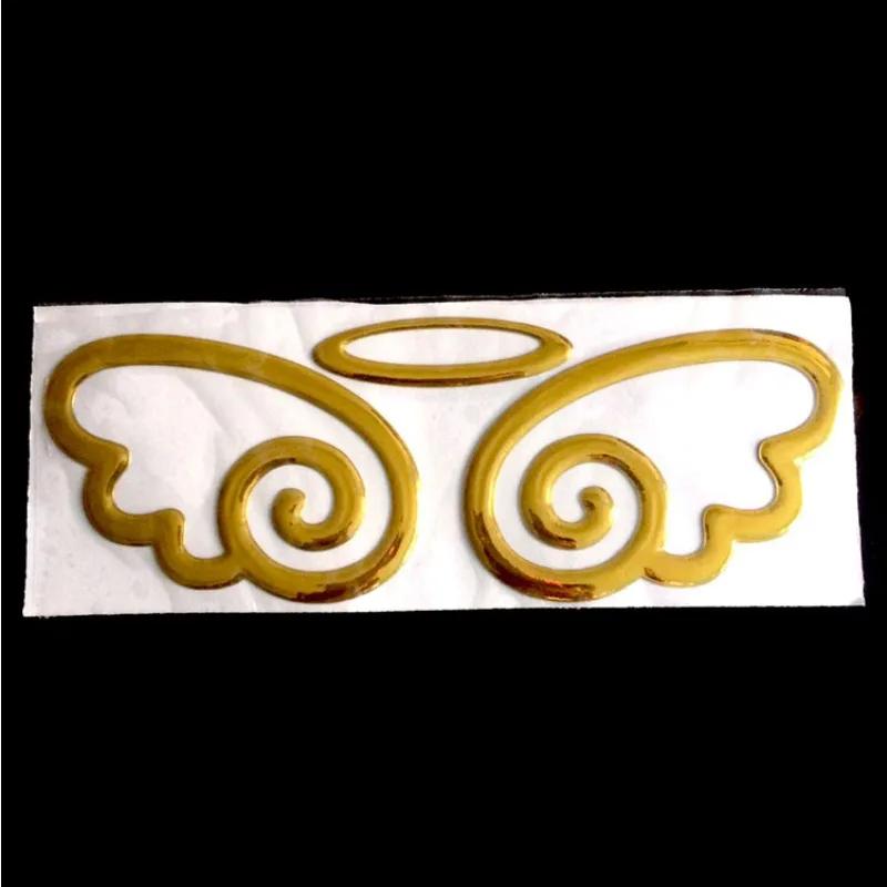 

1PC PVC 3D Angel Wings Personalized Car Label Decoration rear car External Modification Accessories жовтий