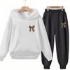 Bow Print Girls Red Hoodie Children 3-12 Years Boys Casual Tops+Pants Sets Long Sleeves Autumn Fashion Kids Long Sleeves Clothes