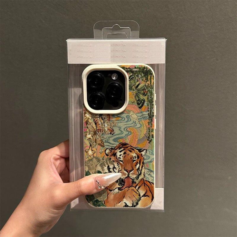 Creative Butterfly Tiger Pattern Phone Case For iPhone 17 Pro Max Cases iPhone 17 Air 16 15 14 13 12 11 XS XR X Silicone Cover