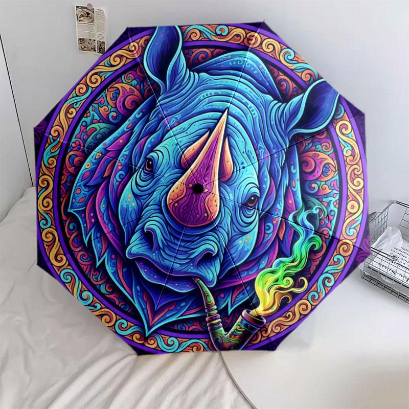 Colorfulanimals Pattern Pattern New Style Umbrella, 1 Piece Automatic Folding Umbrella, Portable Travel Umbrella, Outdoor Umbrella, Birthday Gift