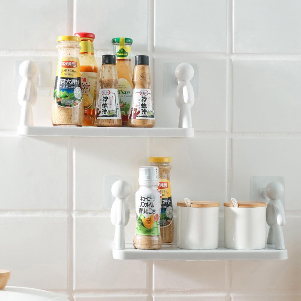 Creative Storage Rack No Drilling Funny Storage Board Self-Adhesive Wall-Mounted Organizer Toilet Bathroom Cosmetics Storage Rack