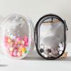 Sac de poupée en peluche de 10Cm, sac de poupée en coton Transparent en Pvc, pochette d'affichage transparente, mallette de rangement transparente pour poupées de dessin animé