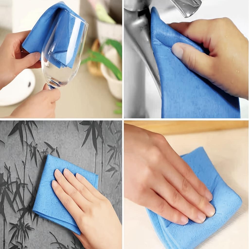 6pcs Heavy-Duty Cleaning Cloths-Super Absorbent Quick-Dry Kitchen, Bathroom, Car, Multi-Purpose Cleaning Rags-Home Organization