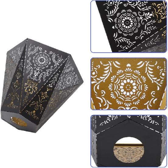 Joyzan Metal Lamp Shades, E27 E26 Drum Lampshades for Table Floor Light Barrel Cover Trees Pattern Etching Process Antique Small Replacement Vintage