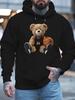 Cute Bear Basketball Player No 24 2024 New Men's Printed Autumn and Winter Fleece Sweatshirts, Versatile Spring and Autumn Styles for Teenagers, Plus