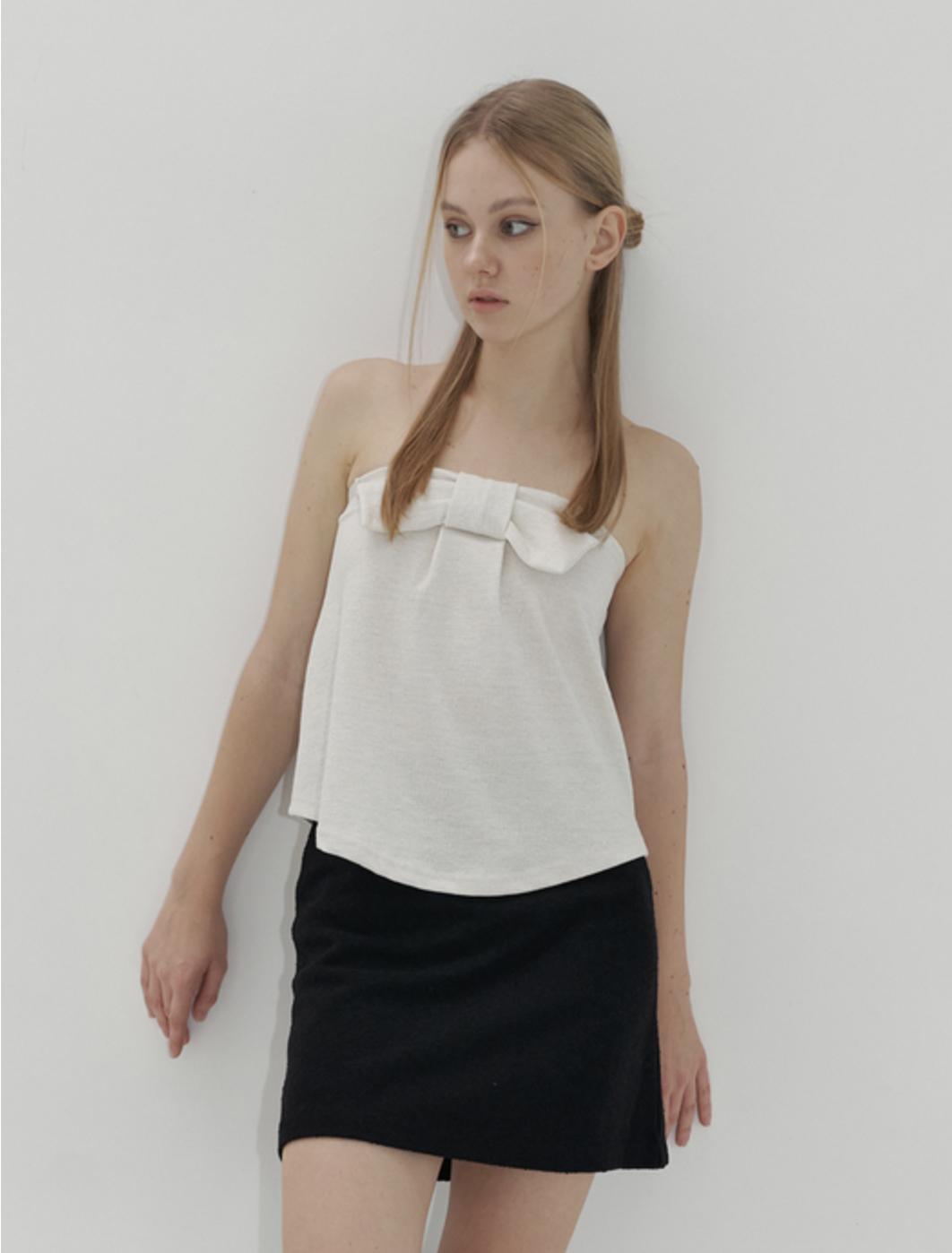 Kinder Baby Sweety Ribbon Tube Top - Off White Off White/Free