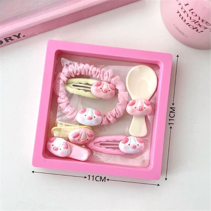 

Cute Bread Pig Hair Clips Set for Girls, Sweet Hair Accessories with Bangs Clips, Ponytail Holders and Barrettes for Women