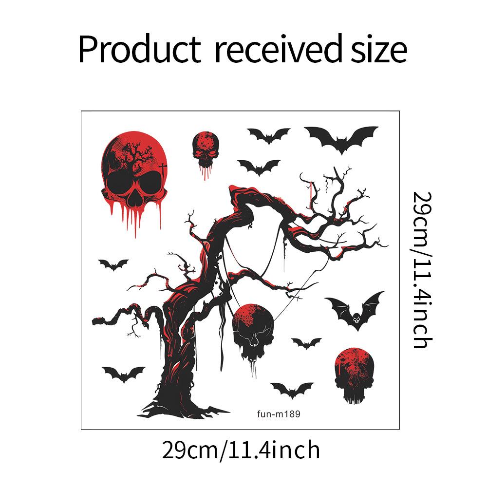 Fun-m189 Halloween Dead Tree Skull Bat Bathroom Toilet Decoration Sticker