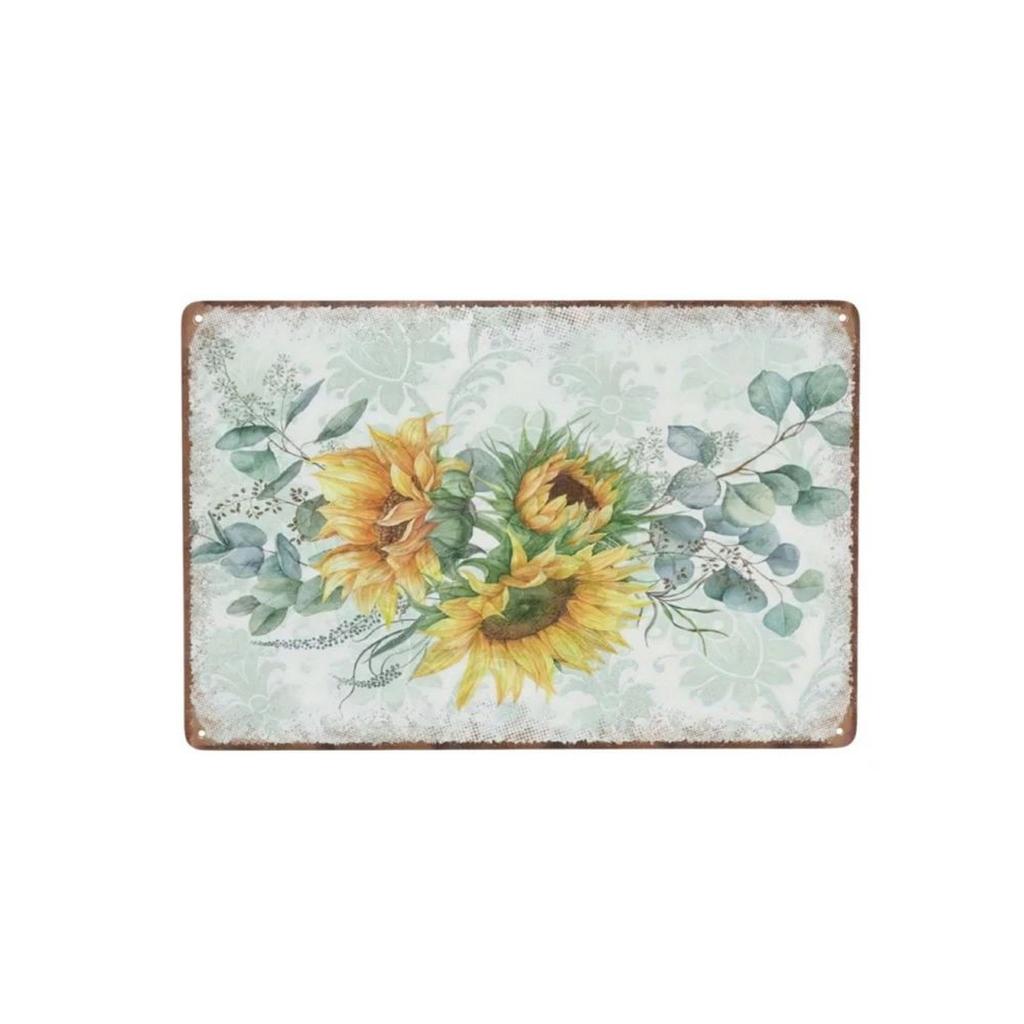 Welcome Metal Tin Signs Flowers Wall Decoration Plaque Vintage Art Poster Iron Painting for Man Cave Home Cafe Garden Club Bar