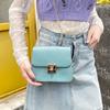 Women's bag lid type personalized lock small square bag autumn and winter new oblique span change small bag