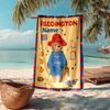 Custom Name Ultra-Soft Beach Towel with Paddington Bear Theme,Ideal for Pool - Camping, Diving - Perfect Travel Essential, Vibrant Beach Towel.