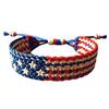 Woven Bracelet Handcrafted Red White Blue Patriotic Bracelet Adjustable American Flag Bracelet 4th of July Jewelry