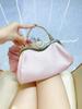 2025 Luxury Women French Shiny Bow Wedding Party Evening Handbag Fashion Designer Handmade Diamond-encrusted Banquet Clutch Bag