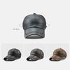 Adjustable PU Leather Baseball Caps Male Outdoor Cap Classic Long Brim Autumn Winter Hat