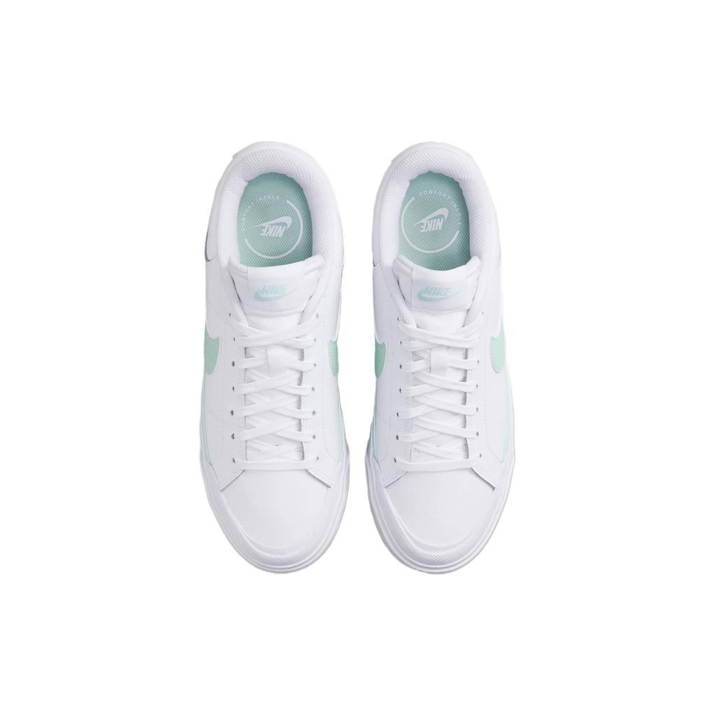 Nike Court Legacy Slip Resistant Shock Absorbing Low Top Skate Shoes Women Sneakers White Green FZ3770-100