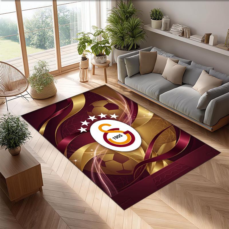 Tappeto Morbido Antiscivolo per Interni con Motivo Calcio Galatasaray FC Tappetino Decorativo Sportivo per Camera da Letto