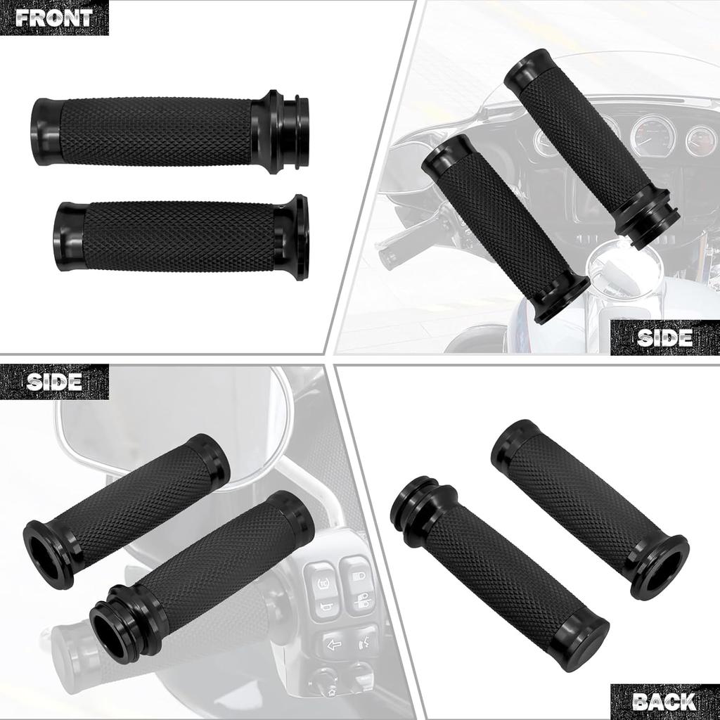 HDBUBALUS 1" Electronic Throttle Defiance Handlebar Grips 25mm Hand Grips Fit for Harley Touring Street Glide Road King Road Glide Electra Glide