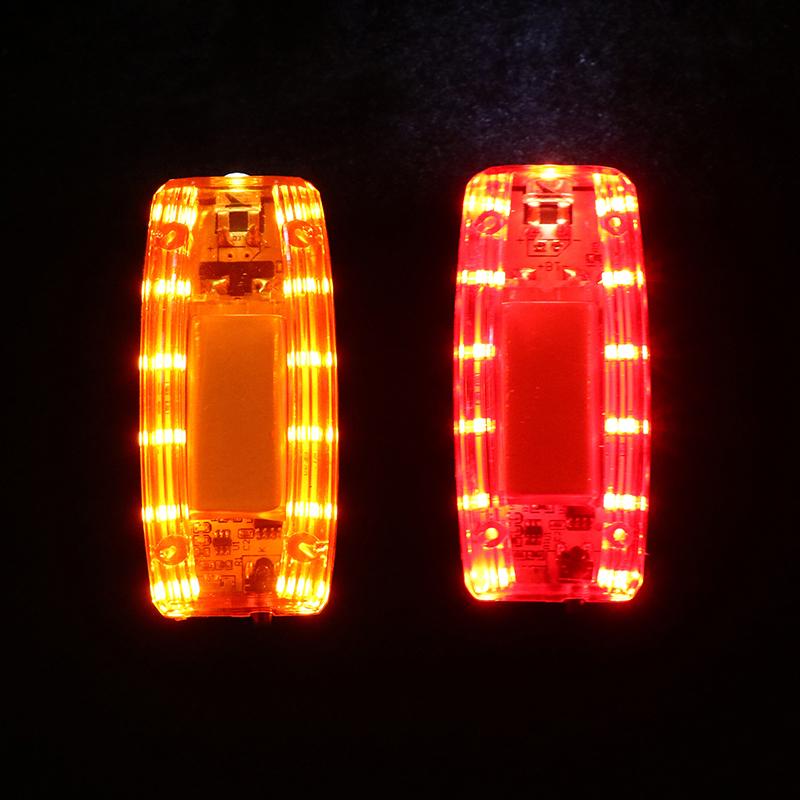 LED Skulderlampe Rød Blå Forsiktighetslys Nødlys Politilys Blinkende Skulderlampe USB Oppladbar Skuldervarsling