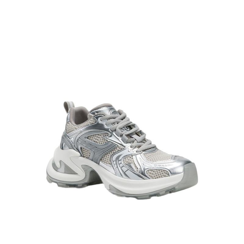 Spring new starry night flight platform beads silver dad shoes women's