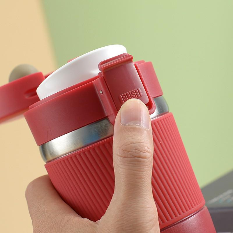 Elegant European-Style Insulated Travel Coffee Mug - Double Layer 304 Stainless Steel, Large Capacity & Portable