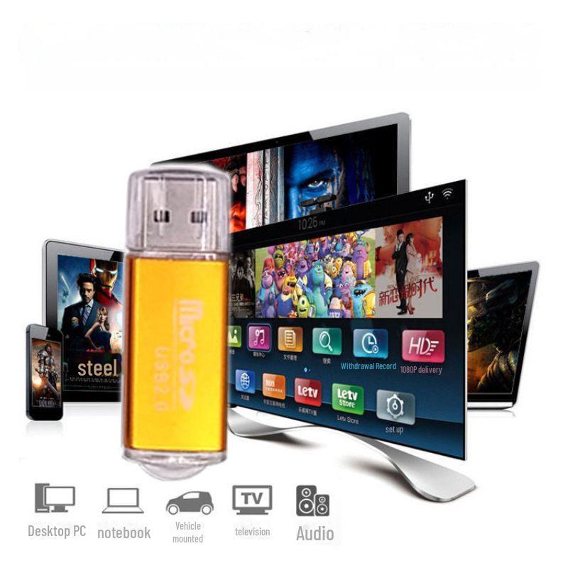 Aluminum USB Mobile Card Reader - Bright Color, High-Speed 2.0, Supports Micro SD/TF/Memory Cards