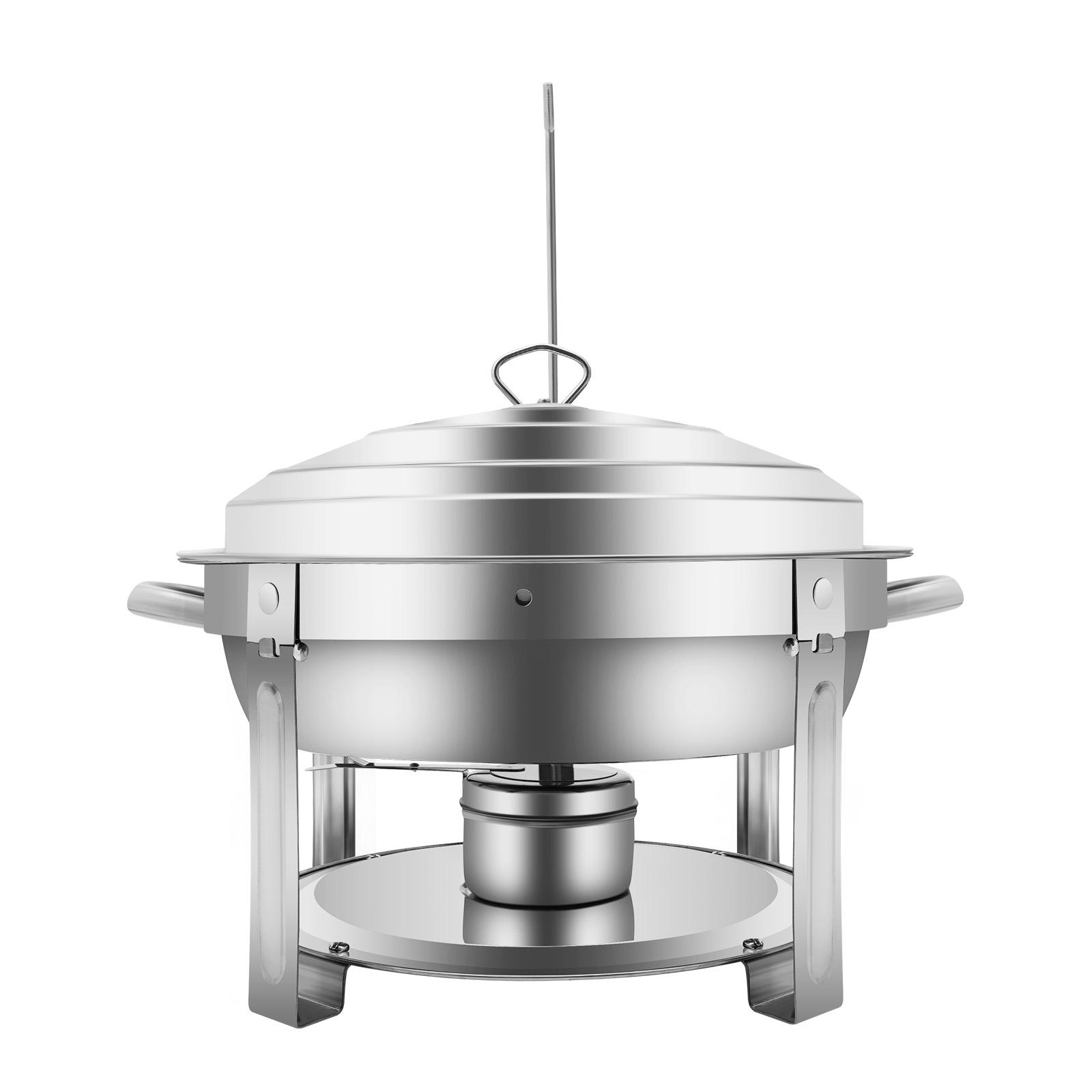 

Круглая мармитница 7,5 л Подогреватель пищи со стеклянной крышкой Подогреватель для шведского стола Нержавеющая сталь Сервировочные тарелки для шведского стола для вечеринок свадеб серебряный