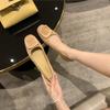 Lan Cabinet temperament square buckle shallow mouth suede commuting versatile flat-soled single shoes women's 2025 autumn new Mary Jane shoes
