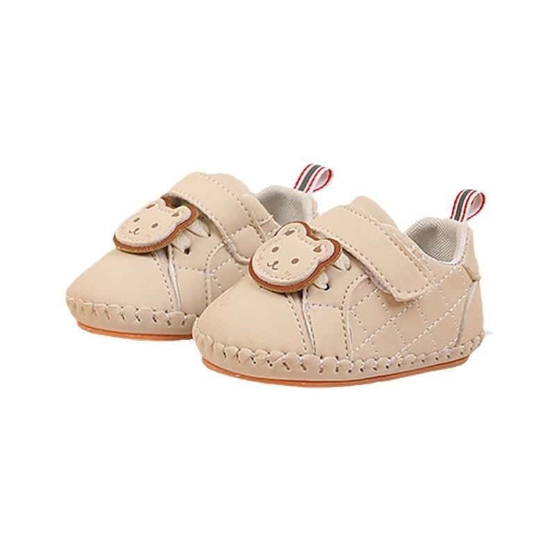 Toddler Kids Unisex Cartoon Leather Baby Shoes For Early Walking With Velcro Closure